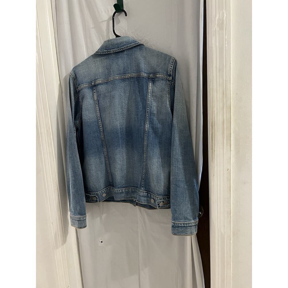 Levi's Trucker Jacket Womens Extra Large Blue Denim Button Front Red Tab Pockets - Picture 7 of 8
